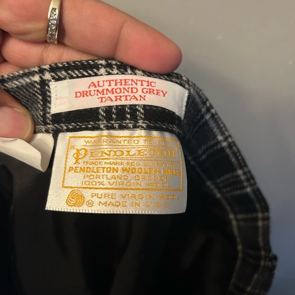 Pendleton skirt - vintage gray tartan plaid 100% wool midi length pencil - Picture 5 of 8